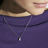 Nomination Pearls Loop CZ Star Necklace, Sterling Silver