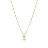 Nomination Pearls Loop CZ Star Necklace, Sterling Silver Gold Plated