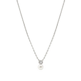 Nomination Pearls Loop CZ Solitaire Necklace, Sterling Silver