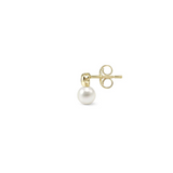 Nomination Pearls Loop CZ Heart Stud Earrings, Sterling Silver Gold Plated