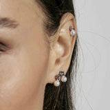 Nomination Pearls Loop CZ Heart Stud Earrings, Sterling Silver