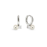 Nomination Siren Dream Pearl CZ Hoop Earrings, Sterling Silver