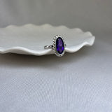 9ct White Gold Amethyst Solitaire Twist Ring