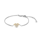 Ti Sento Heart CZ Bracelet Sterling Silver Gold Plated SALE