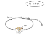 Ti Sento Heart CZ Bracelet Sterling Silver Gold Plated SALE