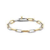 Ti Sento Sterling Silver Signature Closed Forever Chain Bracelet Bicolour