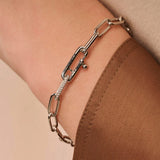 Ti Sento Sterling Silver Signature Closed Forever Chain Bracelet
