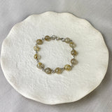 Sterling Silver Handmade Rutilated 'Angel Hair' Quartz Bead Bracelet