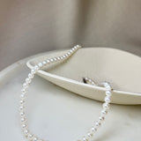 9ct White Gold River Pearl Row Necklace 5.5-6mm