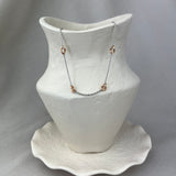 9ct Rose and 9ct White Gold Twist Curb Station Necklace