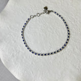 18ct White Gold Blue Sapphire Diamond Tennis Bracelet