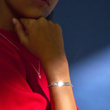 Little Star Luxe Platinum Plated Vesper Diamond ID Bracelet