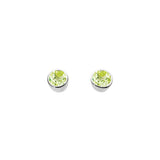 Dew Small Round Peridot Stud Earrings