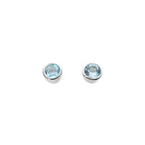 Dew Small Round Blue Topaz Stud Earrings