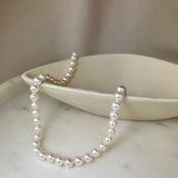 9ct White Gold Akoya Pearl Row Necklace 7-7.5mm