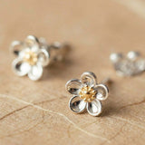 Kit Heath Blossom Wood Rose Stud Earrings