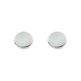 Dew Medium Round Mother Of Pearl Stud Earrings