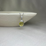 9ct White Gold Lemon Topaz Diamond Tropical Pendant