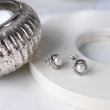 Kit Heath Bevel Trilogy Pearl Stud Earrings