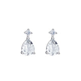Dew Silver Pear Shape CZ Duo Stud Earrings