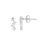Dew Sterling Silver Scatter CZ Stud Earrings