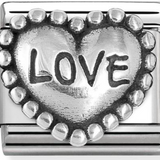 Nomination Classic Silver Love Heart With Dots Charm