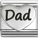 Nomination Classic Sterling Silver Dad Heart Charm