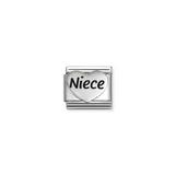 Nomination Classic Sterling Silver Niece Heart Charm