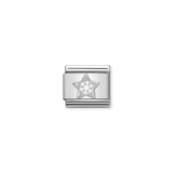 Nomination Classic Silver Enamel Christmas Star with Snowflake Charm