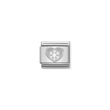 Nomination Classic Silver Enamel Christmas Heart with Snowflake Charm