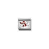 Nomination Classic Silver Enamel Christmas Candy Cane Charm