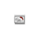 Nomination Classic Silver Enamel Christmas Santa Bear Charm