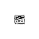 Nomination Classic Silver Enamel Graduation Cap Charm