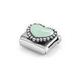 Nomination Classic Silver Enamel Pastel Green Heart Charm