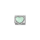 Nomination Classic Silver Enamel Pastel Green Heart Charm