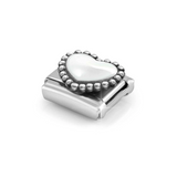 Nomination Classic Silver Enamel White Heart Charm