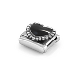 Nomination Classic Silver Enamel Black Heart Charm