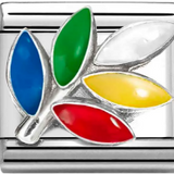 Nomination Classic Silver Enamel Rainbow Leaf Charm