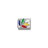 Nomination Classic Silver Enamel Rainbow Leaf Charm