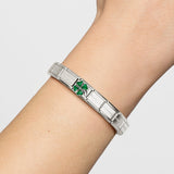 Nomination Classic Silver Enamel Green Clover Charm