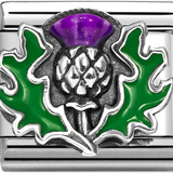Nomination Classic Silver Enamel Purple Thistle Charm