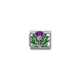 Nomination Classic Silver Enamel Purple Thistle Charm