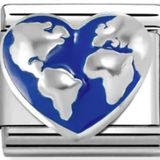 Nomination Classic Silver Enamel Love Travel World Heart Charm