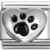 Nomination Classic Sterling Silver Pawprint Heart Charm