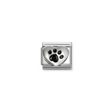 Nomination Classic Sterling Silver Pawprint Heart Charm
