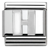 Nomination Classic Silver Enamel White Initial Charm SALE