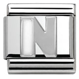 Nomination Classic Silver Enamel White Initial Charm SALE