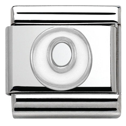 Nomination Classic Silver Enamel White Initial Charm SALE