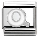 Nomination Classic Silver Enamel White Initial Charm SALE