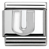 Nomination Classic Silver Enamel White Initial Charm SALE